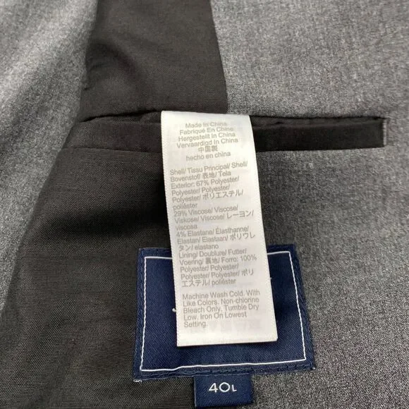 $498 J Crew Thompson Blazer Mens 40L Slim Chore Jacket Gray Melange Stretch '22